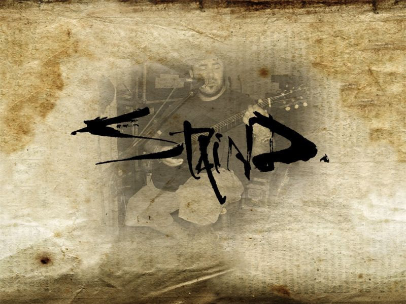 graffiti-style logo on textured background