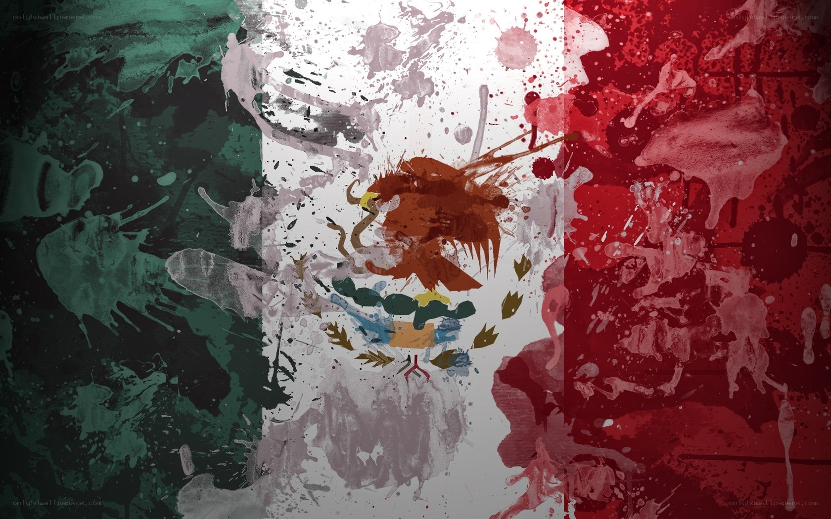 graffiti-style Mexican flag