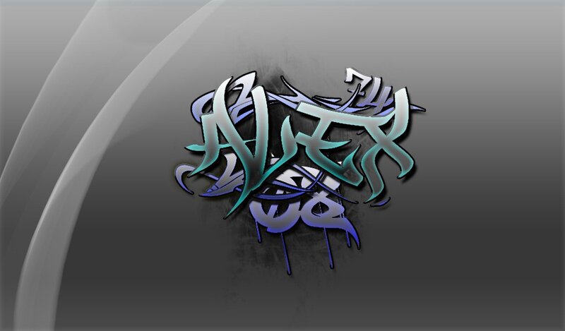 graffiti-style name logo