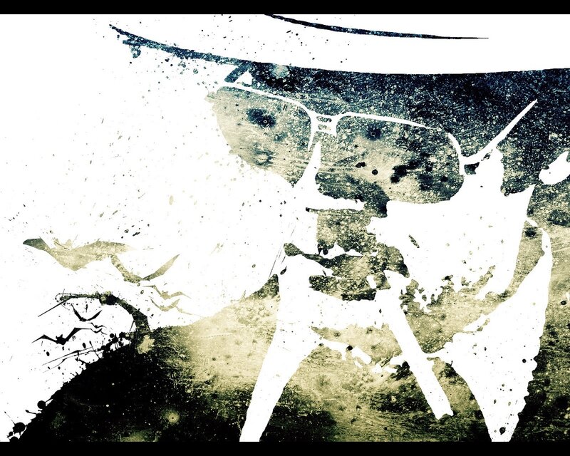 graffiti-style portrait of a man