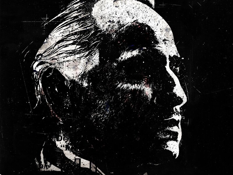 graffiti-style portrait of a man