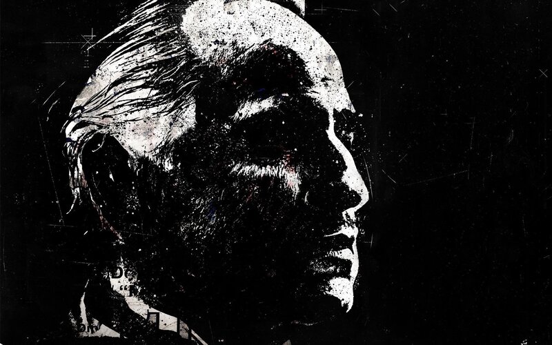 graffiti-style portrait of a man