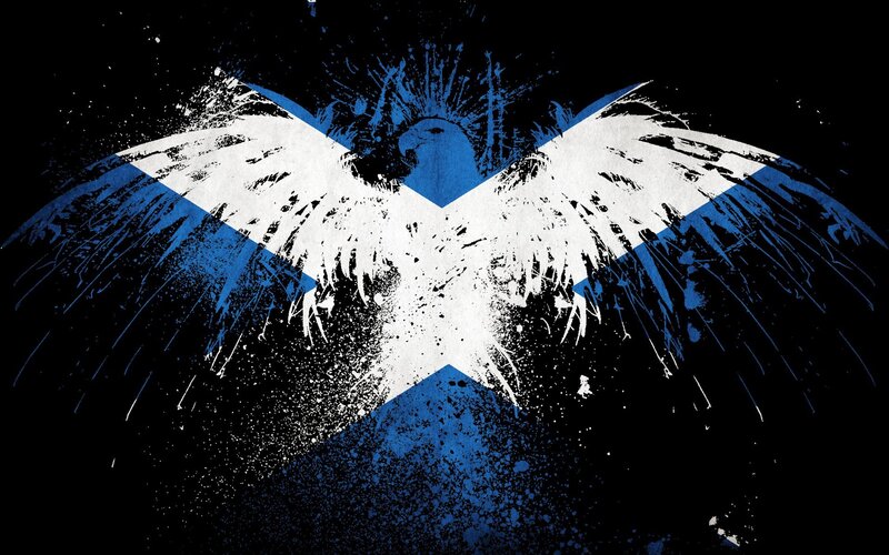 graffiti-style Scottish flag
