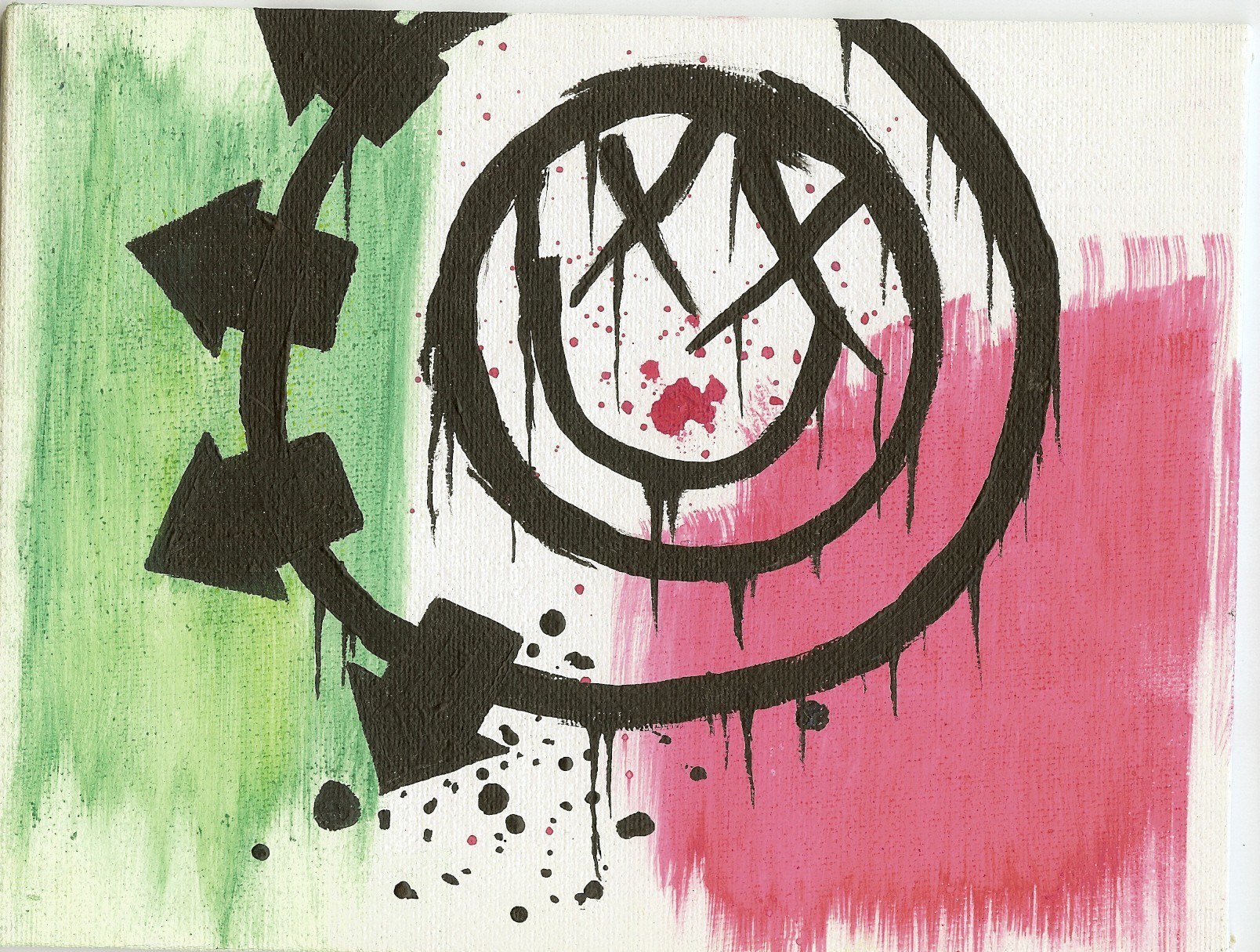 graffiti-style smiley face art