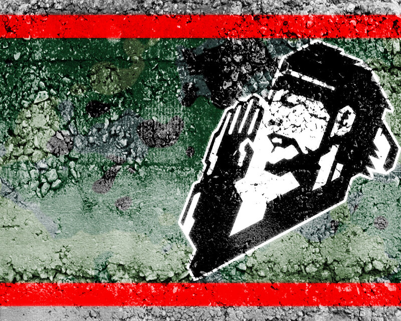 graffiti-style soldier logo