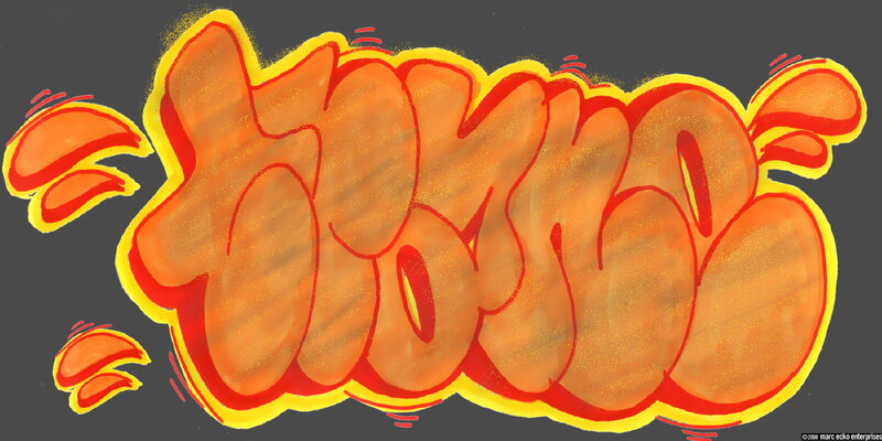 Graffiti-style Text — Orange