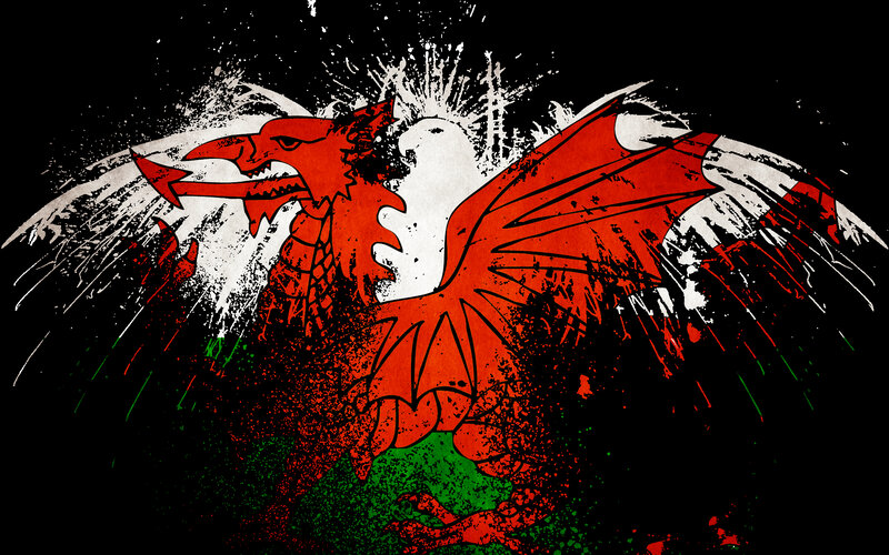 graffiti-style Welsh dragon