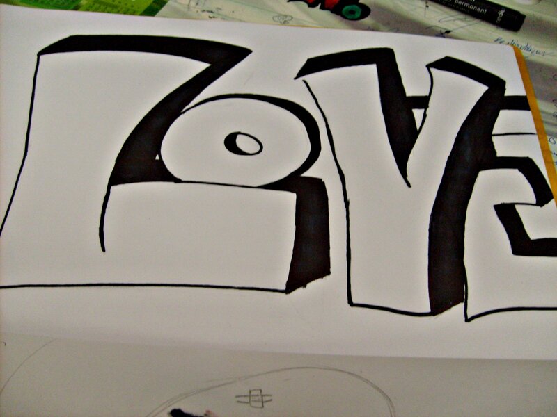 Graffiti-style Word on Paper