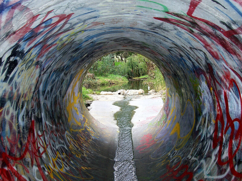 graffiti tunnel view