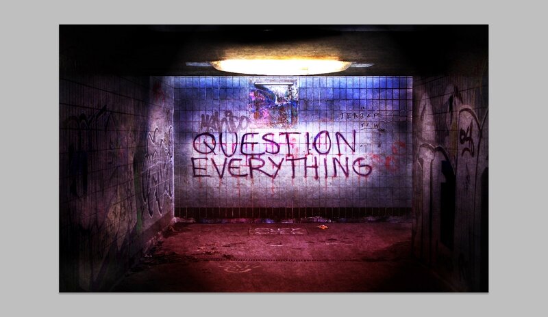 graffiti tunnel with question everything