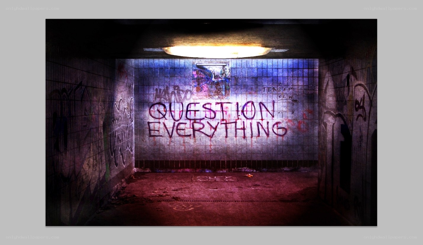 graffiti tunnel with question everything