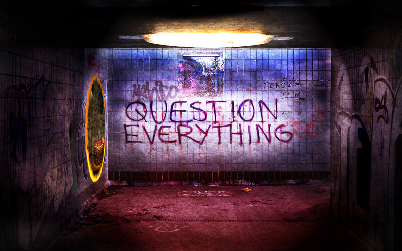 graffiti tunnel with question everything