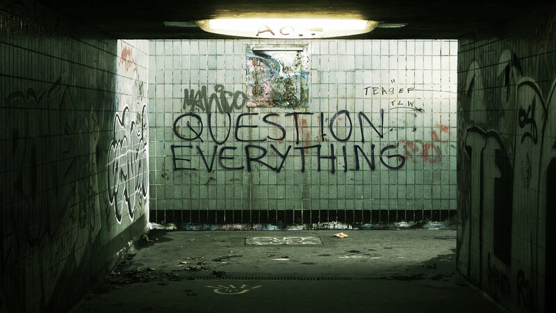 graffiti tunnel with question everything