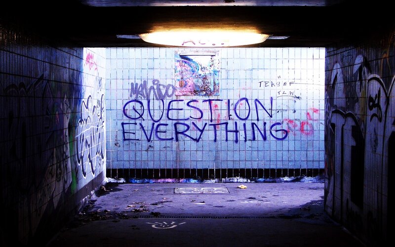 graffiti tunnel with question everything