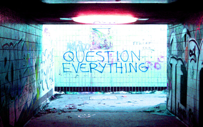 graffiti tunnel with question everything