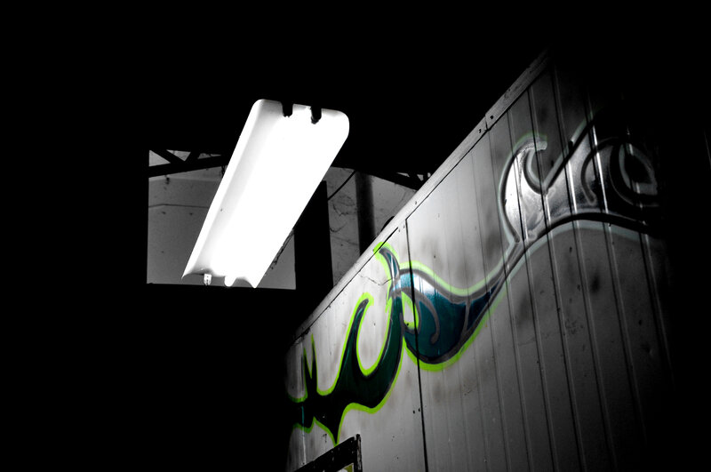 Graffiti under fluorescent light