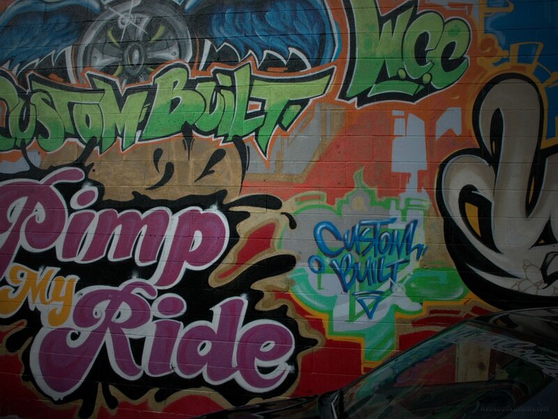 graffiti wall with custom build art