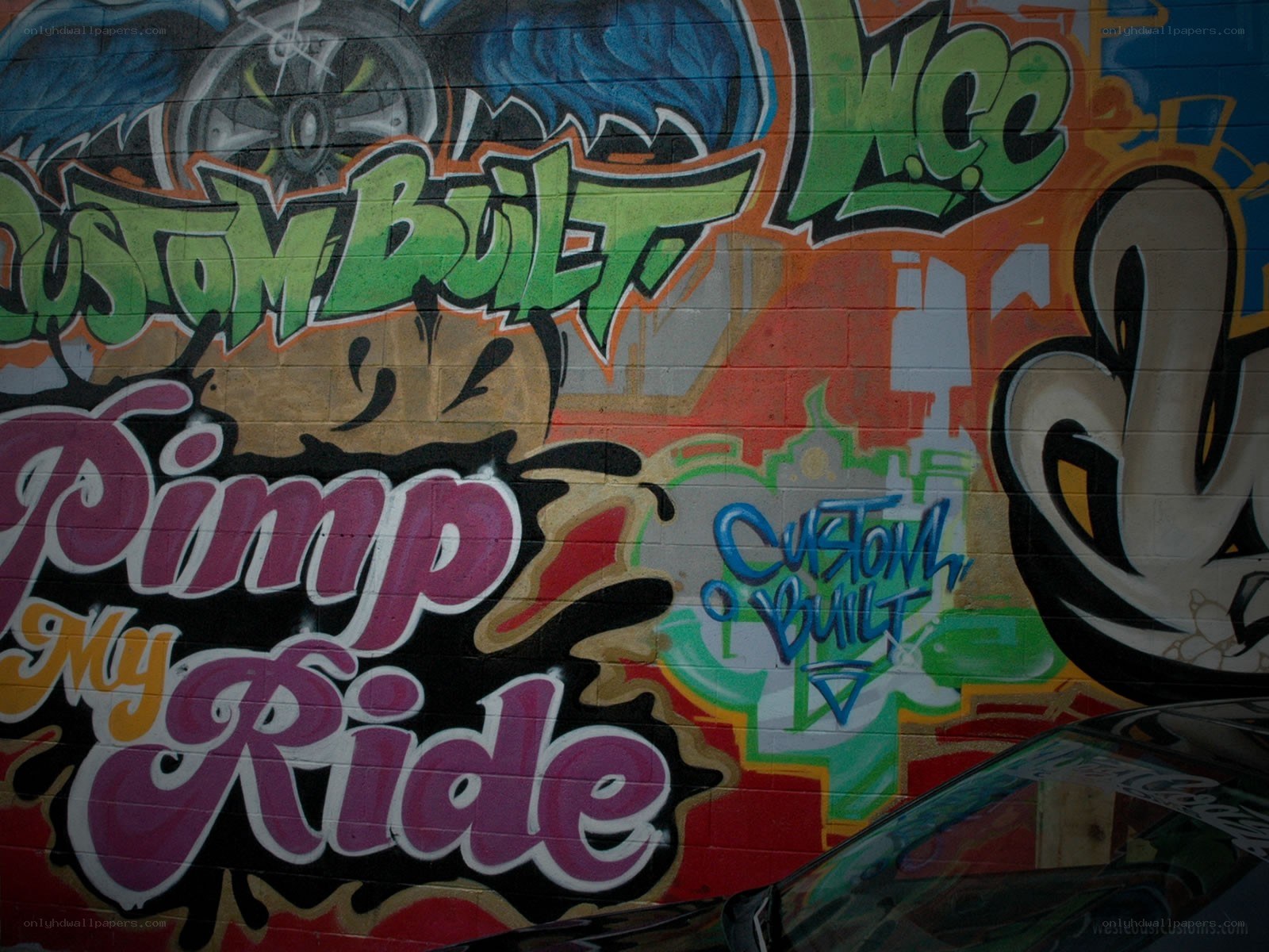 graffiti wall with custom build art