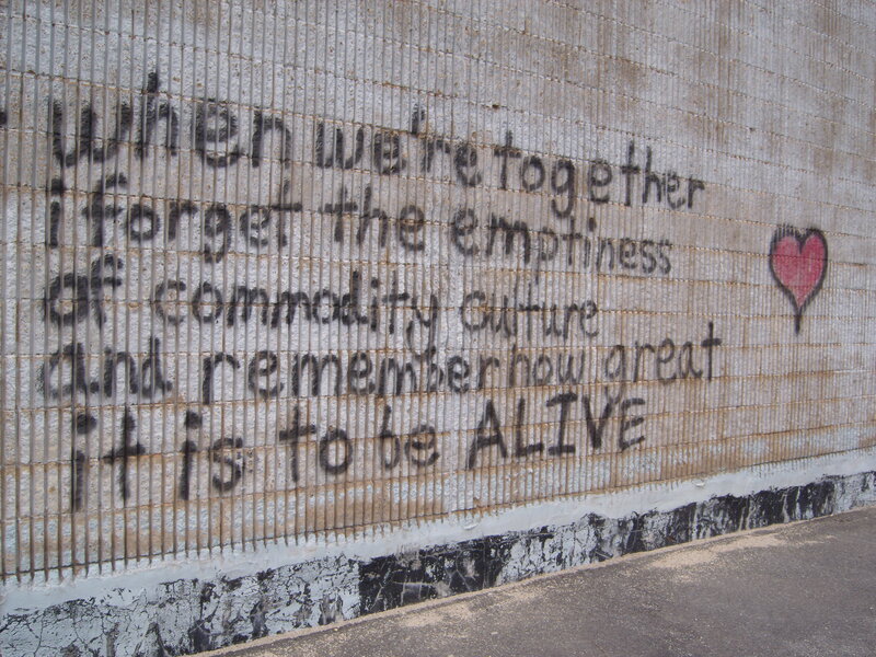 graffiti wall with quote