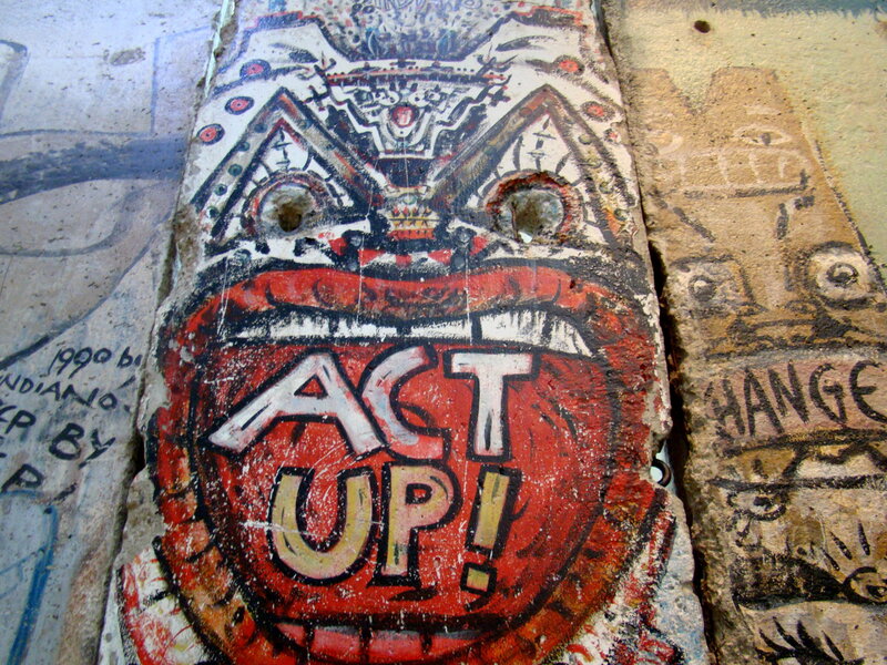 graffiti with 'act up' message