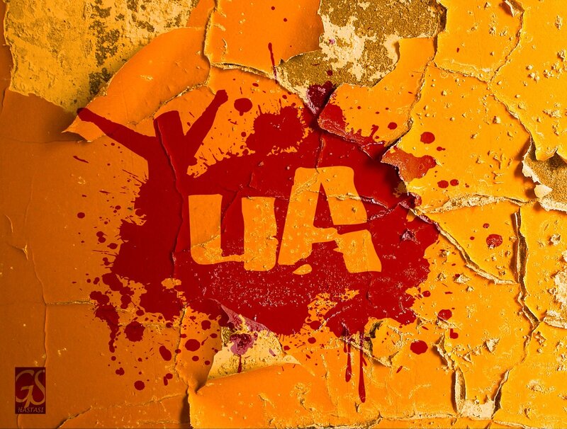 graffiti with blood splatter
