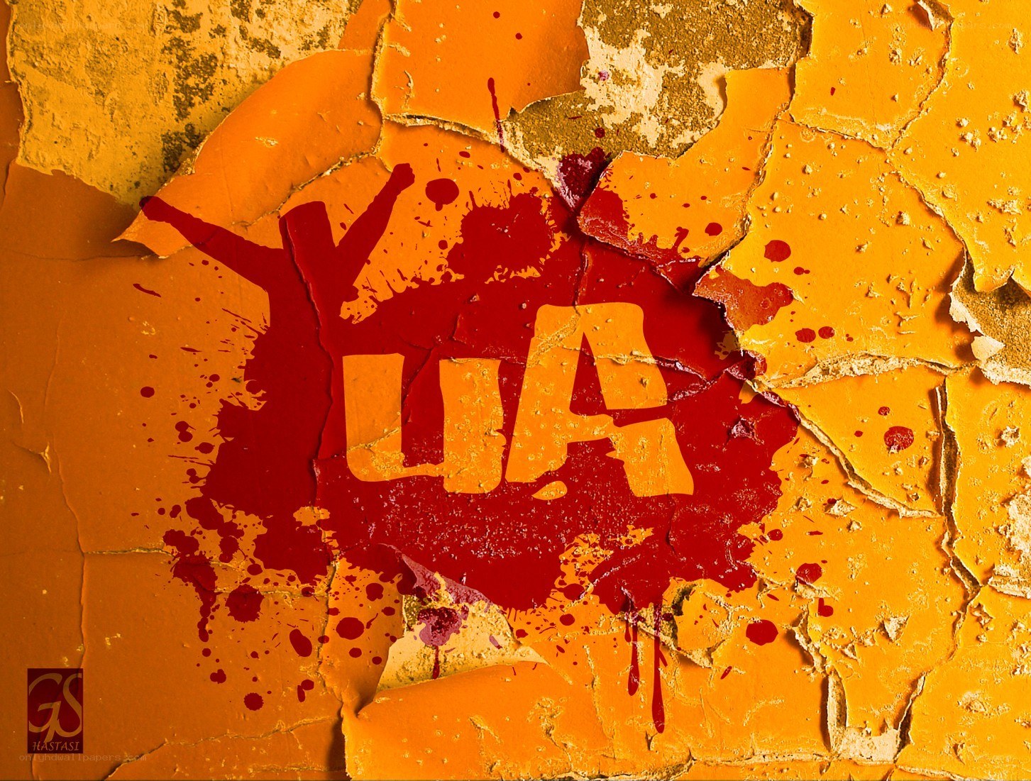 graffiti with blood splatter