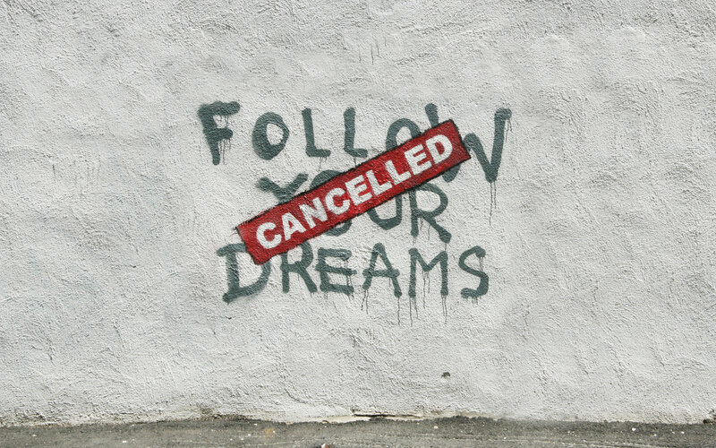 graffiti with cancelled message
