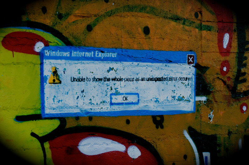 Graffiti with Error Message — Yellow