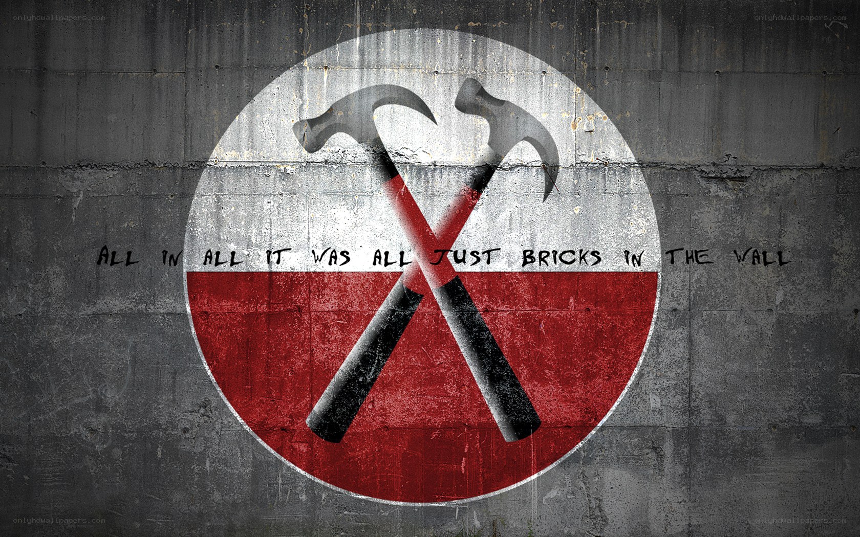 graffiti with hammers and text