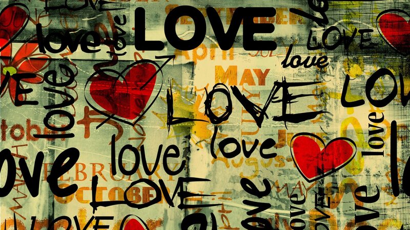 Graffiti with Love Text — Red