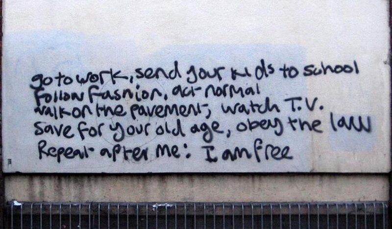 graffiti with philosophical message
