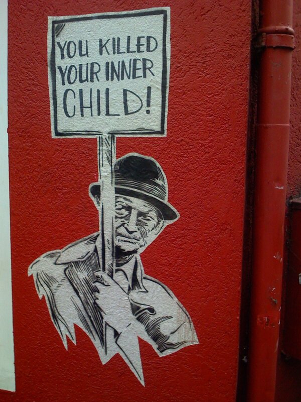 graffiti with protest sign