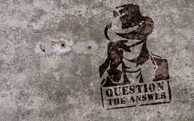 graffiti with question the answer