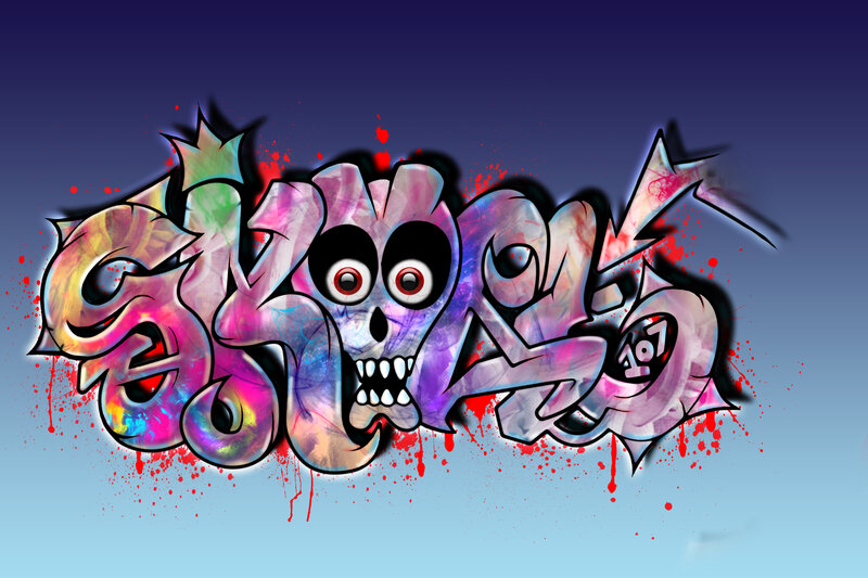 Graffiti with Skull