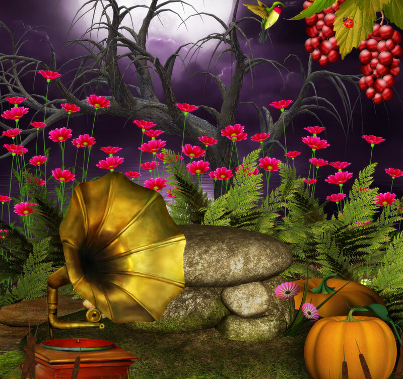 Gramophone in Garden