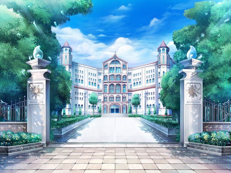 Grand Building Entrance — Blue