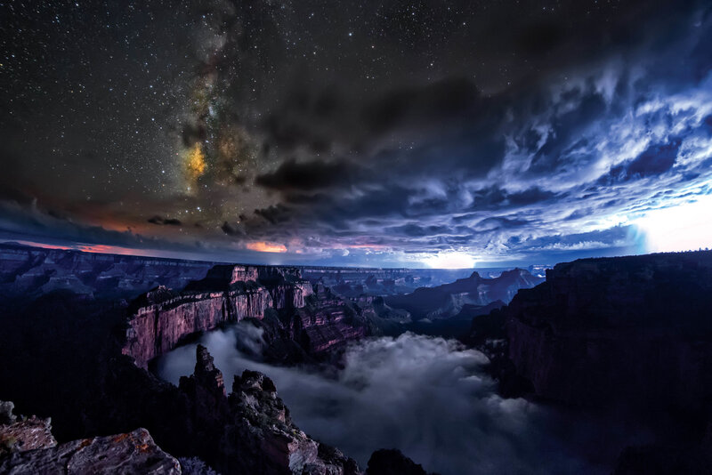 Grand Canyon at Night — Dark Blue