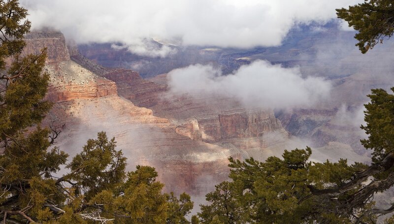 Grand Canyon foggy view