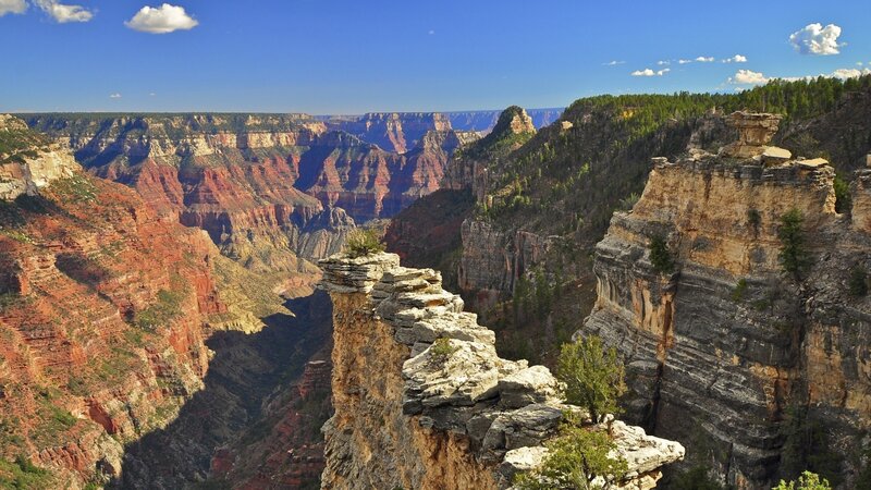 Grand Canyon Landscape — Blue, Dramatic, Afternoon, Photograph, Cliffs