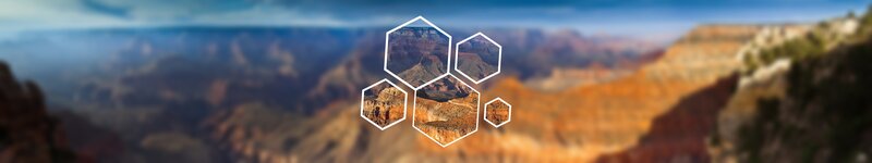 Grand Canyon Landscape — Blue, Dramatic, Afternoon, Photograph, Hexagons