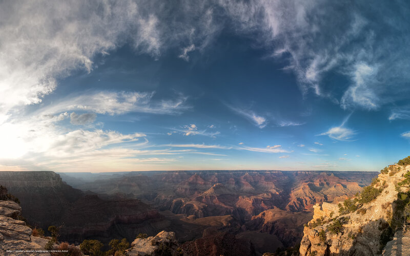 Grand Canyon Landscape — Blue, Dramatic, Sunrise, Photograph, Clouds
