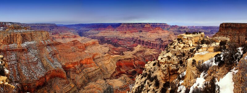 Grand Canyon Landscape — Blue, Dramatic, Winter, Photograph