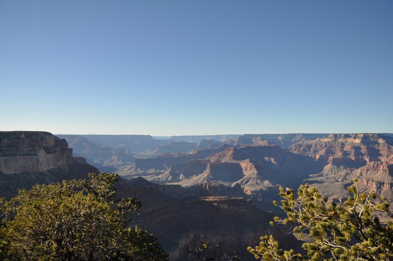 Grand Canyon Landscape — Blue, Serene, Afternoon, Photograph, Trees