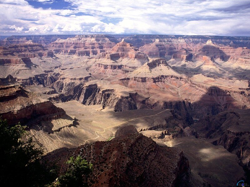 Grand Canyon Landscape — Brown, Dramatic, Afternoon, Photograph, Clouds