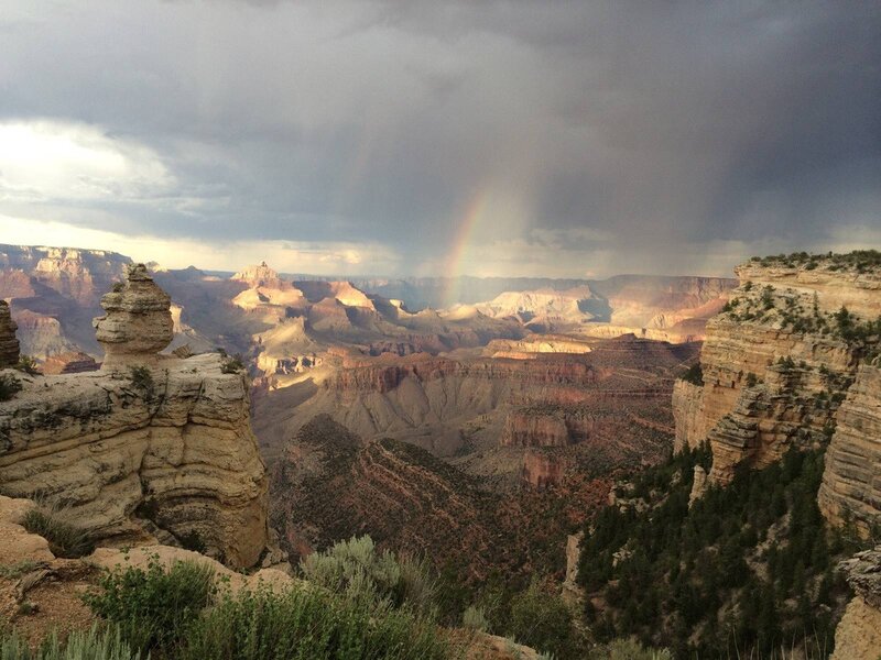 Grand Canyon Landscape — Brown, Dramatic, Afternoon, Photograph, Rainbow