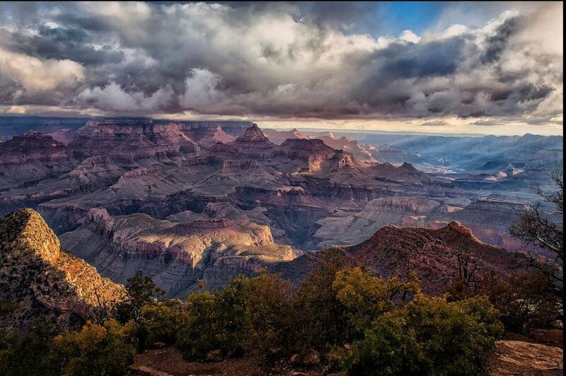 Grand Canyon Landscape — Brown, Dramatic, Sunset, Photograph, Clouds
