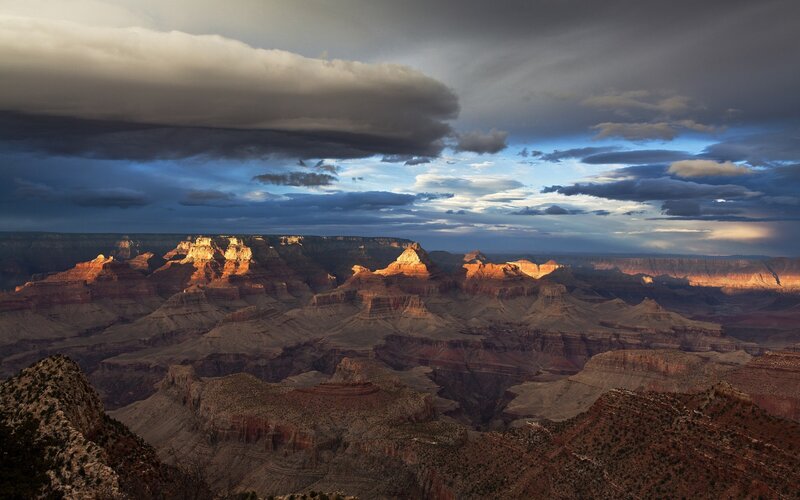 Grand Canyon Landscape — Brown, Dramatic, Sunset, Photograph, Mountains