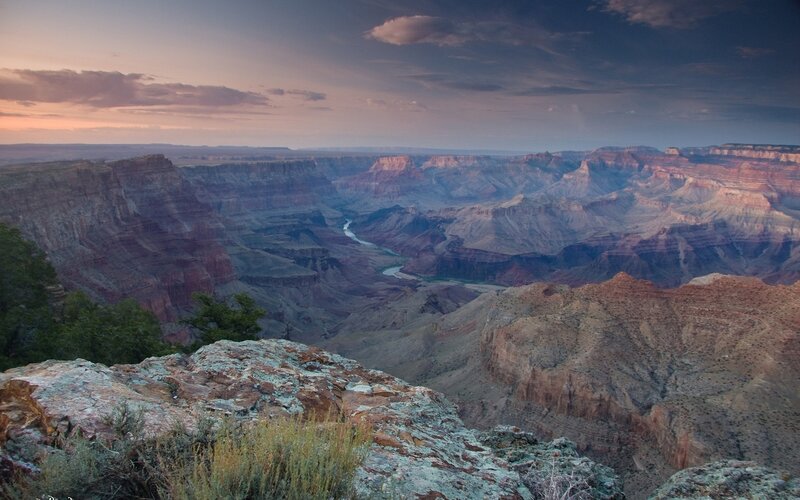 Grand Canyon Landscape — Brown, Dramatic, Sunset, Photograph, River, Cliffs