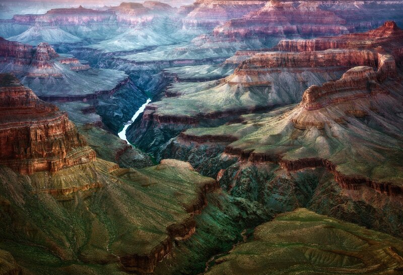 Grand Canyon Landscape — Green, Dramatic