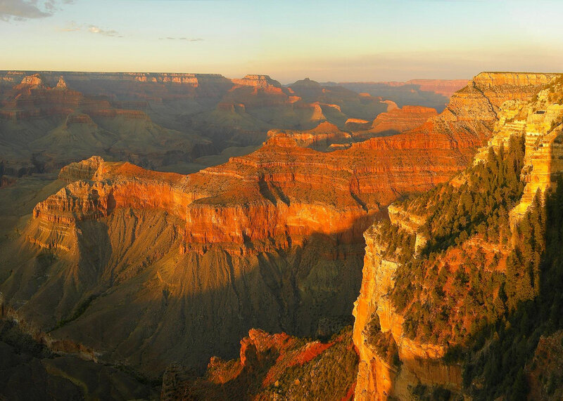 Grand Canyon Landscape — Orange, Dramatic, Sunset, Photograph, Cliffs